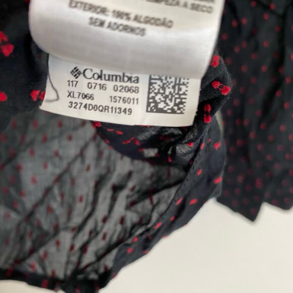 Columbia PFG Georgia Long Sleeve Button Down Blue Polka dot Small - Picture 6 of 9